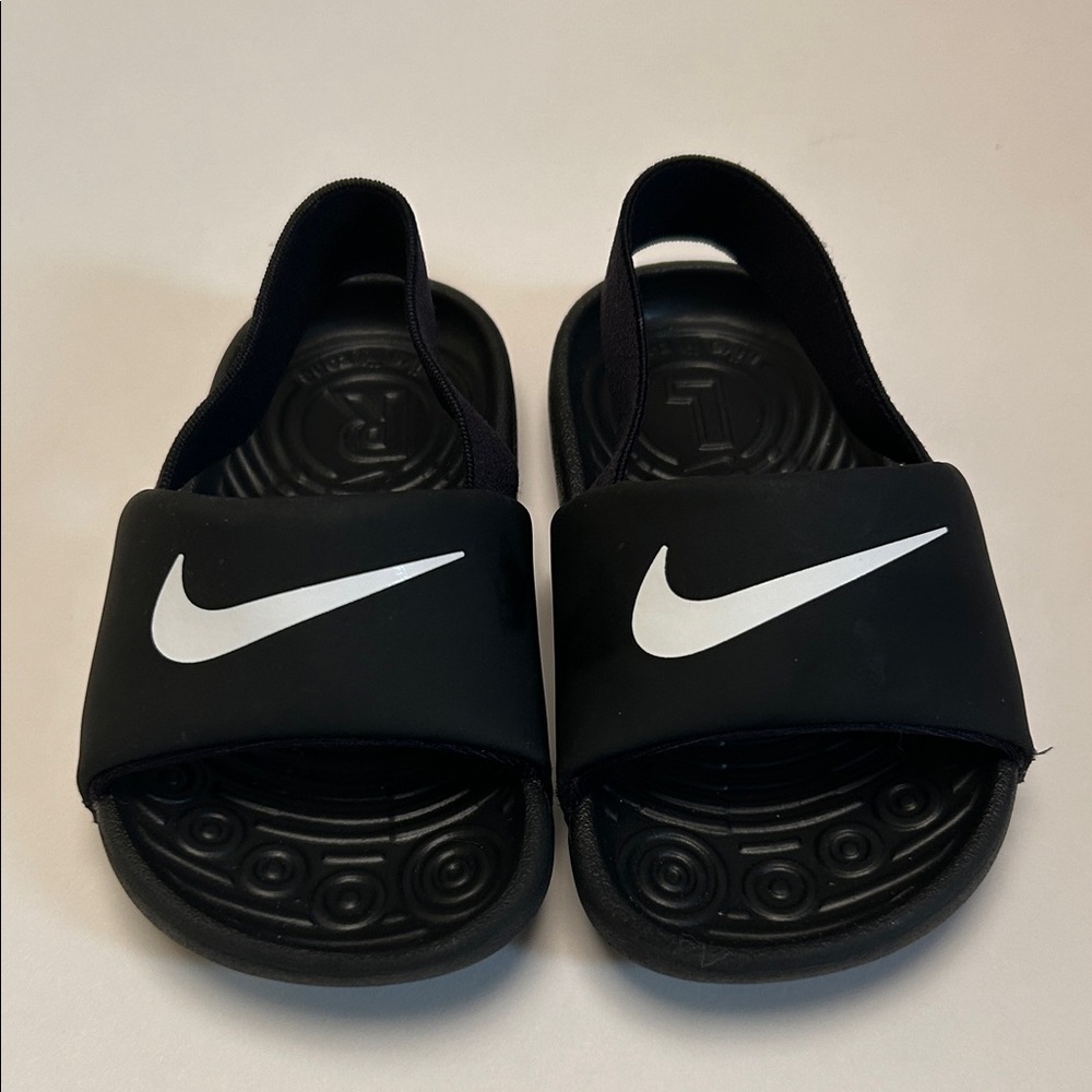 Nike Kids 5C Black and White Slide Sandals